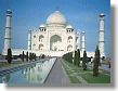 Taj Mahal is a huge mausoleum made of white marble.